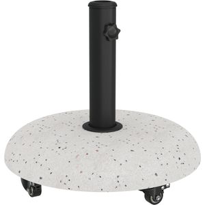 vidaXL - Parasolvoet - Wit, - Zwart - 45 - x - 45 - x - 40 - cm - Beton, - Metaal