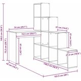 vidaXL - Hoekbureau - Wit - Samengesteld Hout en MDF