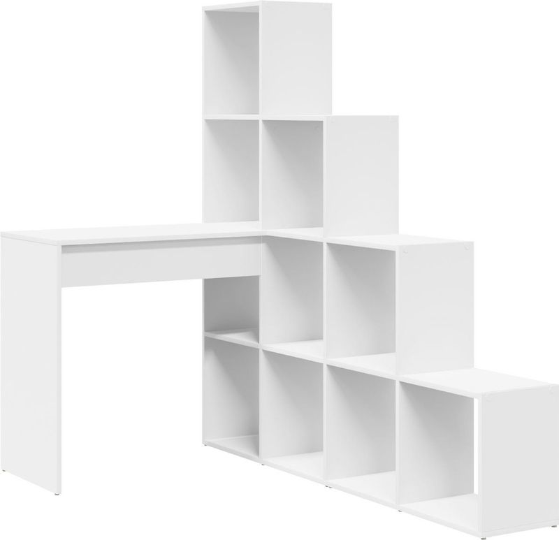 vidaXL - Hoekbureau - Wit - Samengesteld Hout en MDF