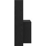 vidaXL Bureau - Zwart Eiken - Bewerkt Hout - Ingebouwde Planken