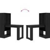 vidaXL Bureau - Zwart Eiken - Hout - Compact met Opslag