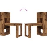vidaXL Bureau - Oud Hout - Bewerkt Houten Constructie - Compact en Functioneel