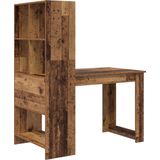 vidaXL Bureau - Oud Hout - Bewerkt Houten Constructie - Compact en Functioneel