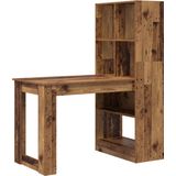 vidaXL Bureau - Oud Hout - Bewerkt Houten Constructie - Compact en Functioneel