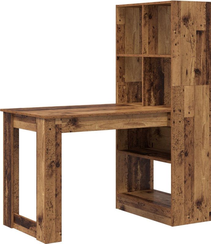 vidaXL Bureau - Oud Hout - Bewerkt Houten Constructie - Compact en Functioneel