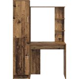 vidaXL Bureau - Opbergruimte - Oud Geengineerd Hout - Krasbestendig