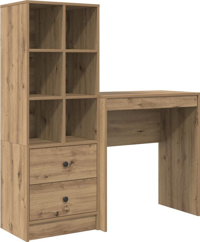 vidaXL Bureau - Eiken Geengineerd Hout - Opbergruimte - Compact 70 x 40 cm