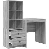 vidaXL Bureau - Grijs Sonoma Hout - Opbergruimte - Krasbestendig