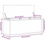 vidaXL - Opbergdoos - Zwart - Bewerkt Hout