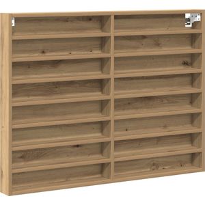 vidaXL Houten verzamelvitrine met 80 vakken 80x4,5x40,5 cm, wandgemonteerde vitrinekast, vitrine aan de muur, verzamelaarsvitrinekast, wandhangende vitrinekast
