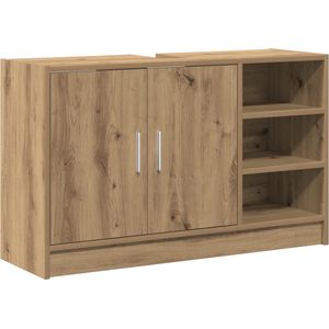 vidaXL - Wastafelmeubel - Eiken - Bewerkt Hout - Ambachtelijk Ontwerp