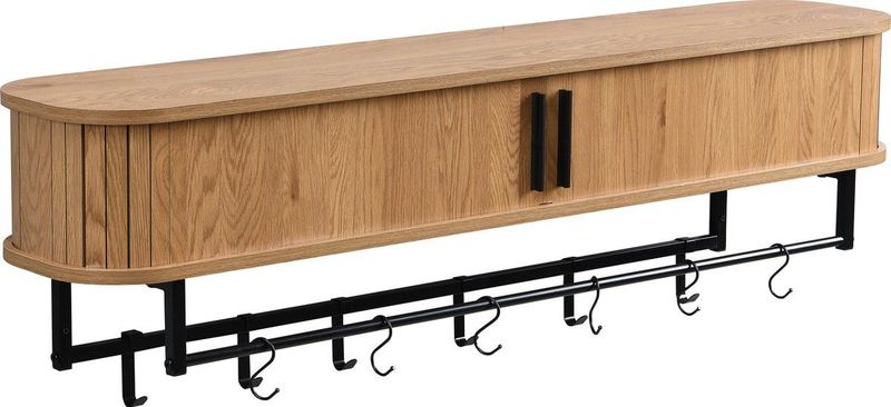 Furnilux - KIRUNA - Wandkapstok - Licht Eiken - 12 Haken - Strak Scandinavisch Design