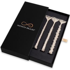 Infinity Braidies - Set van 3 Clip-in Vlechtjes - Handgemaakt - Geschikt voor Alle Haarlengtes