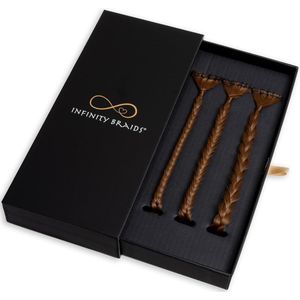 Infinity Braidies - Set van 3 Clip-in Vlechtjes - Handgemaakt - Geschikt voor Alle Haarlengtes
