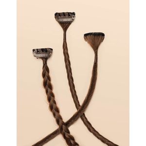 Infinity Braids - Braidies - Set van 3 Clip-in Vlechtjes - Mini Cayenne Spice - Haarclip Dames
