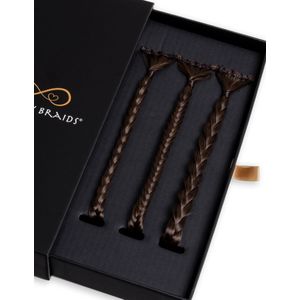 Infinity Braidies - Mini Auburn Sugar - Set van 3 Clip-in Vlechtjes - Haarklem