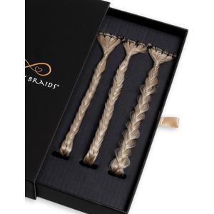 Infinity Braidies - Mini Satin Caramel - Set van 3 Clip-in Vlechtjes - Haarklem