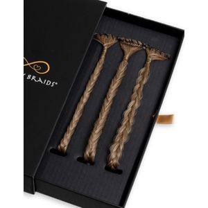 Infinity Braidies - Set van 3 Clip-in Vlechtjes - Haarklem - Haarclip Dames - Lizzy Jolie & Viènne Stijl