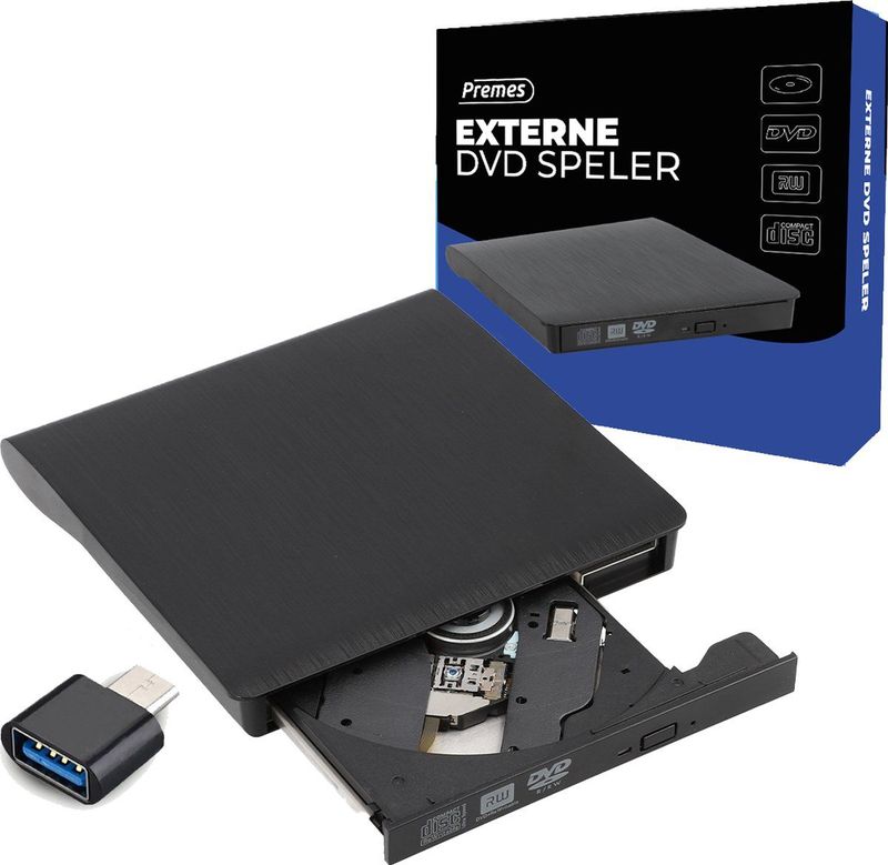Premes Externe DVD Speler - USB 3.0 - Draagbaar - Geschikt voor Windows en Mac