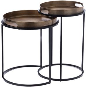 StarFurn - Bijzettafel Laure - Set van 2 - Brons - Metaal en Aluminium
