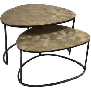 StarFurn - Filou - Salontafel Set van 2 - Goudkleur - Metaal