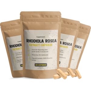 Cupplement - Rhodiola Rosea - Capsules - 500 mg - 4x 60 Vegan Capsules - 3% Rosavins - Natuurlijke Adaptogeen