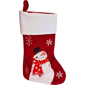 STEGGER - Kerstsok - Rood - 100% Polyester - Sneeuwpop Design