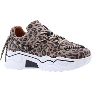 DWRS JUPITER Leopard Beige Dames Sneaker