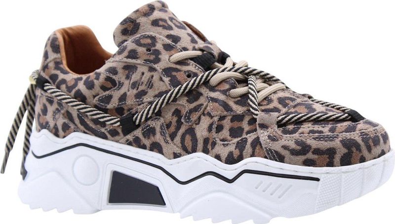 DWRS - JUPITER - Sneakers - Leopard Beige - Ademend Materiaal
