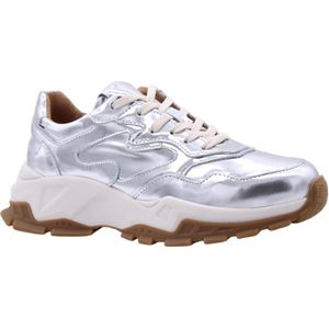 DWRS - Chester - Sneakers - Zilver - Leer, Uitneembaar Voetbed