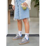 DWRS - Poona Leopard - Sneakers - Zand/Kobalt - Leer