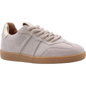 DWRS® Dames Sneaker - Wit, Beige - Stof, Leer - Maat 36 -