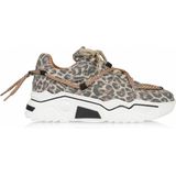 DWRS - Jupiter - Sneakers - Beige - Stof, Leer - Leopard