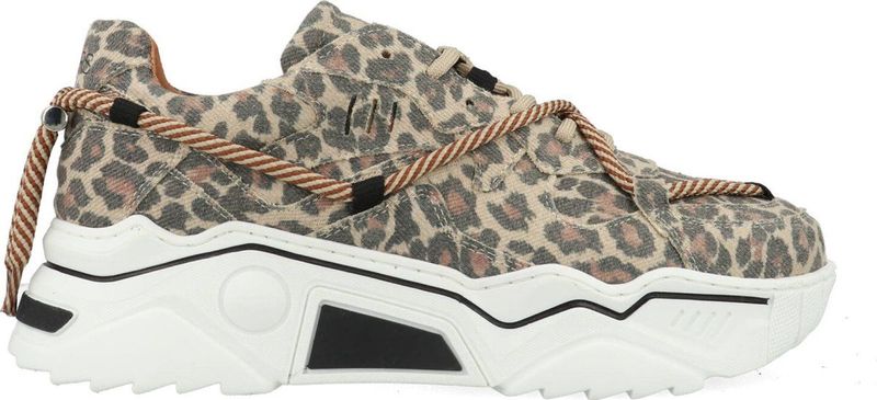 DWRS - Jupiter - Sneakers - Beige - Stof, Leer - Leopard