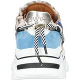 DWRS - Jupiter - Chunky Leren Sneakers - Beige/Blauw