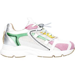 DWRS - Isola - Chunky Leren Sneakers - Roze/Groen