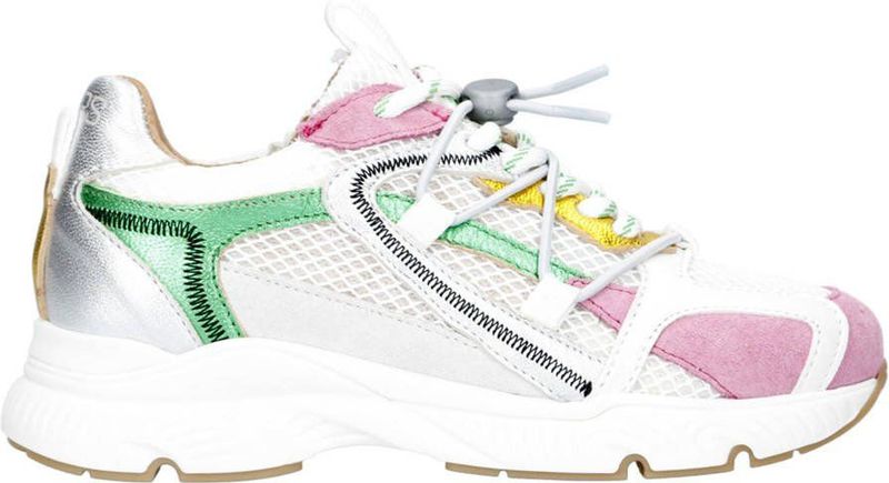 DWRS - Isola - Chunky Leren Sneakers - Roze/Groen