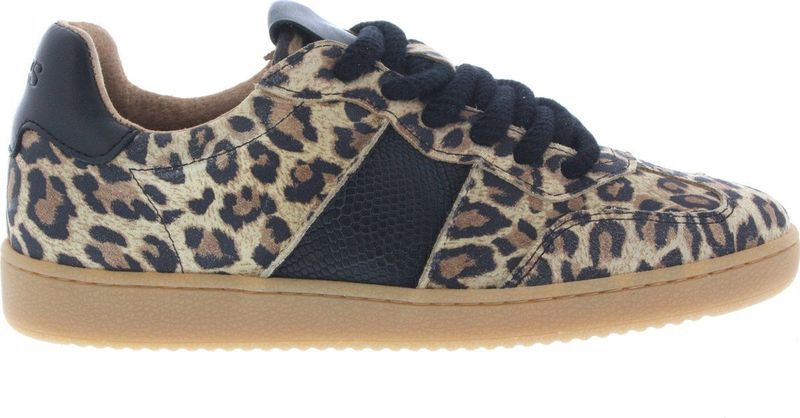 DWRS - Poona - Sneakers - Leopard - Zwart - Kunstleer