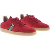 DWRS - Poona Leopard - Sneakers - Rood / Off White - Rubber - Uitneembaar Voetbed