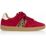 DWRS - Poona Leopard - Sneakers - Rood / Off White - Rubber - Uitneembaar Voetbed