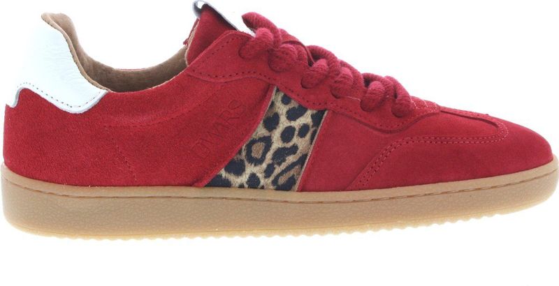 DWRS - Poona Leopard - Sneakers - Rood / Off White - Rubber - Uitneembaar Voetbed