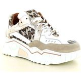 DWRS Label - Pluto Leopard Sneakers - Wit en Zand - Dames