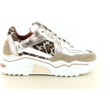 DWRS Label - Pluto Leopard Sneakers - Wit en Zand - Dames