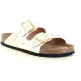 DWRS - Madrid - Gezondheidsslippers - Champagnekleurig - Leren Band