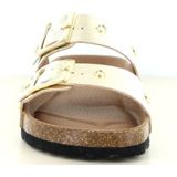 DWRS - Madrid - Gezondheidsslippers - Champagnekleurig - Leren Band
