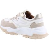 DWRS Dames Sneakers Chester - Zand en Goud Leer