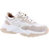 DWRS Dames Sneakers Chester - Zand en Goud Leer