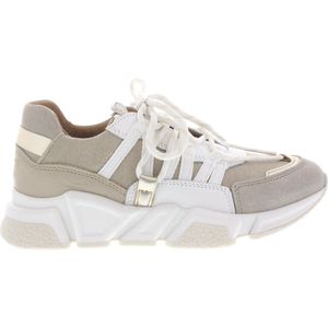 DWRS - Los Angeles - Dames Sneaker - Zand/Goud - Nubuck Leer met Denim