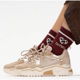 DWRS - PLUTO - Sneakers - Beige - Chunky Hak - Vetersluiting