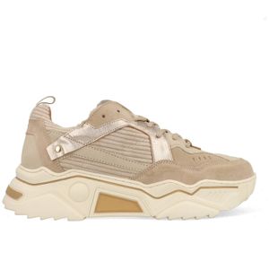 DWRS - PLUTO - Sneakers - Beige - Chunky Hak - Vetersluiting
